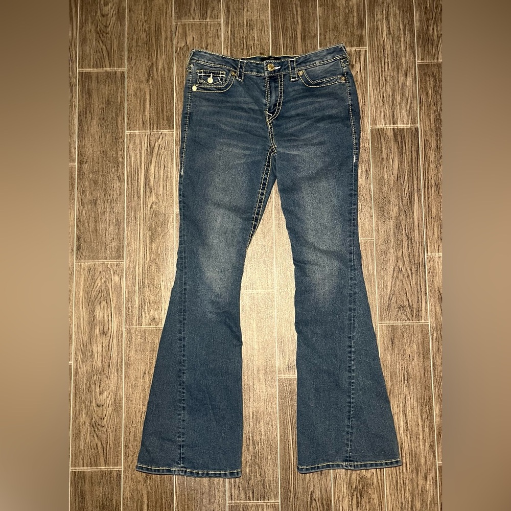 True Religion Joey SN Flap Mid Rise  Flare Jeans Women's Size 29
